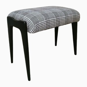 Art Deco Italian Bench Wood and Fabric Dedar Prince of Wales, 1950s