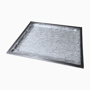 Italian Acrylic Glass and Nickel-Plated Brass Tray, 1975