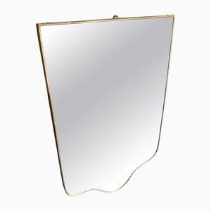Mid-Century Modern Italian Brass Shield Wall Mirror, 1950s