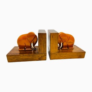 Fermalibri in bachelite con elefante, anni '20