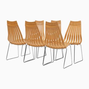 Skandinavische Esszimmerstühle aus Buche von Hans Brattrud, 1960er, 6er Set