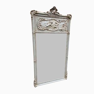 19th Century French Carved Wood & Gesso Painted Mirror