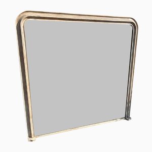 Grand Miroir Ancien 19ème Siècle en Bois Sculpté & Gesso, France