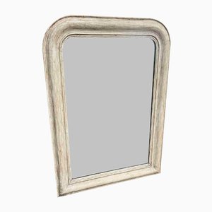 Espejo antiguo arqueado de madera tallada y gesso