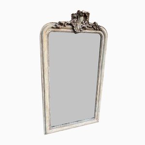 Large Antique 19th Century French Carved Wood & Gesso Mirror