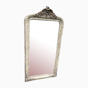 Large Antique 19th Century French Carved Wood & Gesso Mirror