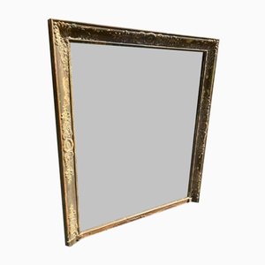 Large Antique 19th Century French Carved Wood & Gesso Mirror