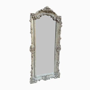 Large Antique French Shaped Top Painted Mirror