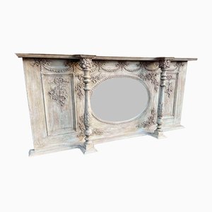 Antique English Painted Overmantle Mirror
