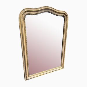 Large Antique 19th Century French Shaped Top Mirror