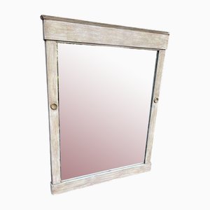 Large Antique 19th Century English Carved Wood Painted Mirror