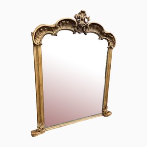 Large Antique English Overmantle Mirror
