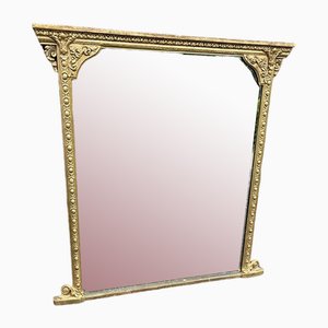 Large Antique English Gilt Overmantle Mirror