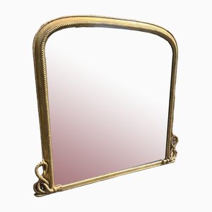 Large Antique English Gilt Overmantle Mirror