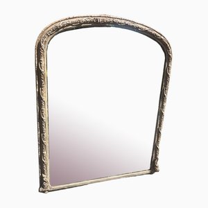 Large Antique English Painted Overmantle Mirror