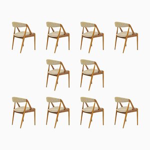 Oak Dining Chairs by Kai Kristiansen for Andersen Møbelfabrik, Customizable Reupholstery, 1960s, Set of 10