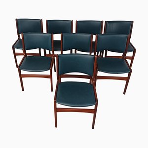Chaises de Salle à Manger en Teck attribuées à Erik Buck, Restaurées avec Rembourrage Personnalisable, 1960s, Set de 8