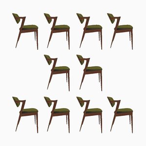 Sillas de comedor de roble de Kai Kristiansen para Andersen Møbelfabrik, personalizables, años 60. Juego de 10