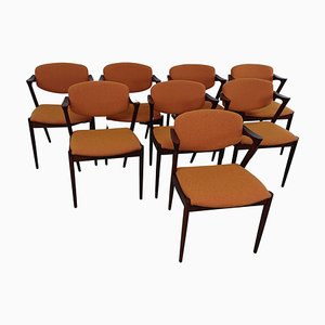 Sillas de comedor de palisandro de Kai Kristiansen para Andersen Møbelfabrik, personalizables, años 60. Juego de 8