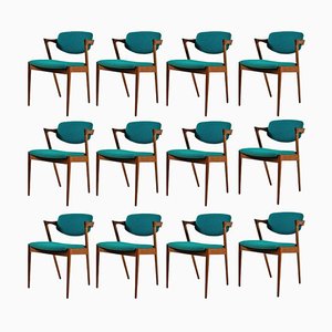 Teak Dining Chairs by Kai Kristiansen for Andersen Møbelfabrik, Restored with Customizable Reupholstery, 1960s, Set of 12