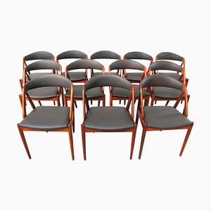 Teak Dining Chairs by Kai Kristiansen for Andersen Møbelfabrik, Customizable Reupholstery, 1960s, Set of 12