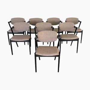 Ebonized Dining Chairs by Kai Kristiansen for Andersen Møbelfabrik, Customizable Reupholstery, 1960s, Set of 8