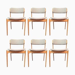 Sillas de comedor de roble de Erik Buck para Oddense Maskinsnedkeri / OD Møbler con tapicería personalizable, años 60. Juego de 6