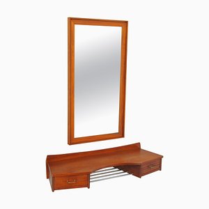 Restored Danish Teak Vanity with Floating Table Top, 1950s, Set of 2