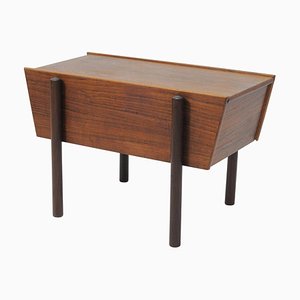 Tavolino da cucito completamente restaurato in teak, Danimarca, anni '60