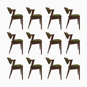 Sillas de comedor de roble de Kai Kristiansen para Andersen Møbelfabrik con tapicería personalizable, años 60. Juego de 12