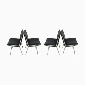 Airport Chairs in Schwarz von Hans J. Wegner für AP Stolen, 1960er, 4er Set