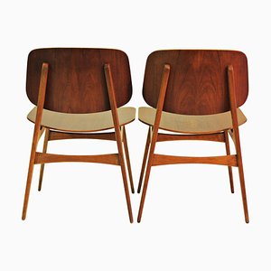 Børge Mogensen zugeschriebene Shell Chairs aus Eiche & Teak, 1950er, 2er Set