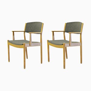 Set of Danish Refinished Armchairs in Oak by Poul M. Volther for FDB, Customizable Reupholstery, 1960s