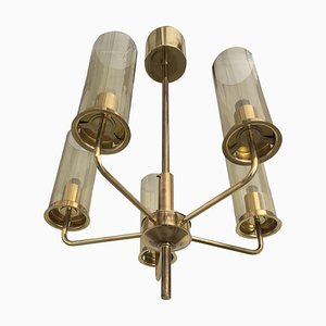 Vintage Swedish Brass Chandelier by Hans-Agne Jakobsson for AB Markaryd, 1970s