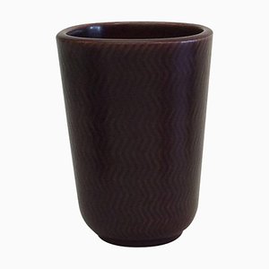 Vaso Marselis vintage in faience rosso di Nils Thorsson, anni '50
