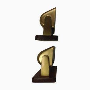 Danish Brass Wall Lamps from Lyfa, 1950s, Set of 2
