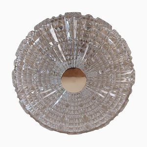 Lámpara a ras de suelo de vidrio y latón de Carl Fagerlund para Lyfa, años 60