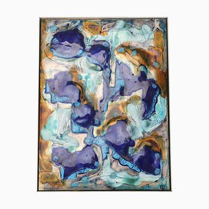 Bodil Eje, Composition Murale Artisanale, 1960s, Cuivre Émaillé