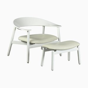 Set of Sculptural Lounge Chair and Ottoman by Henrik Bønnelycke, 2000s