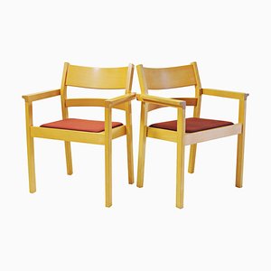 Set of Armchairs in Beech by Hans J. Wegner for Fredericia, Customizable Reupholstery, 1980s