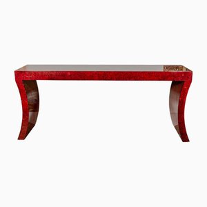 Rot lackierter Vintage Konsolentisch aus Crackleware von Enrique Garcel, 1970er