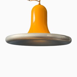 Lampada a sospensione Ufo Mid-Century di colore giallo