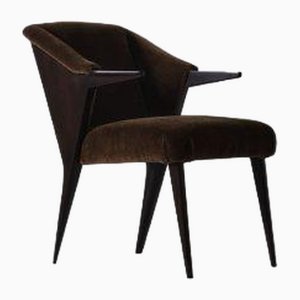 Sedia in noce e mohair di Augusto Romano, Italia, anni '40