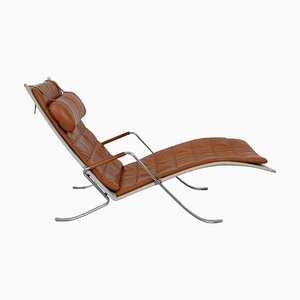 Grashopper Lounge Chair in Cognac Leather by Fabricius and Kastholm, 1970s