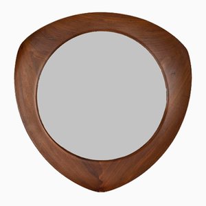 Vintage Triangular Teak Mirror by Campo & Graffi, 1960s