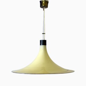 Lampada da soffitto in vetro di Murano e ottone, anni '70