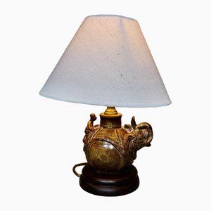 Ceramic Elephant with Rider Table Lamp, 1950s