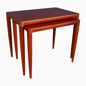 Teak Nesting Tables by H.W. Klein for Bramin, Denmark, 1960s, Set of 2