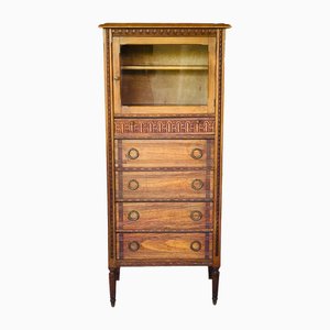 Louis XVI French Display Cabinet with 5 Drawers, 1940s