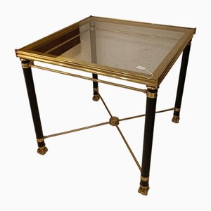 Neoclassical Square Gold and Black Coffee Table with Claw Legs